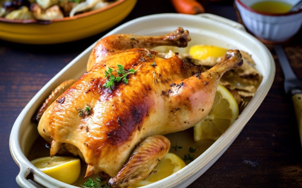 Курка запечена в кофейному маринаді