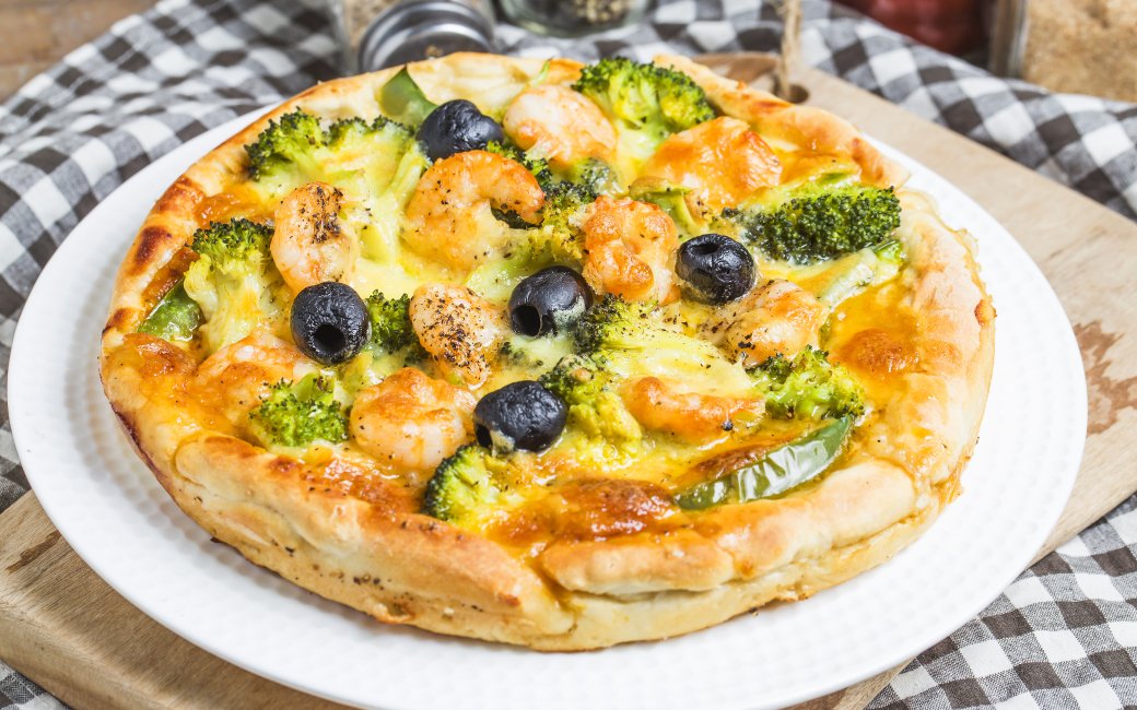 Пиріг з брюссельською капустою та креветками