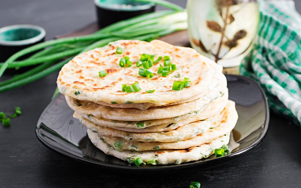 Китайські млинці з зеленню