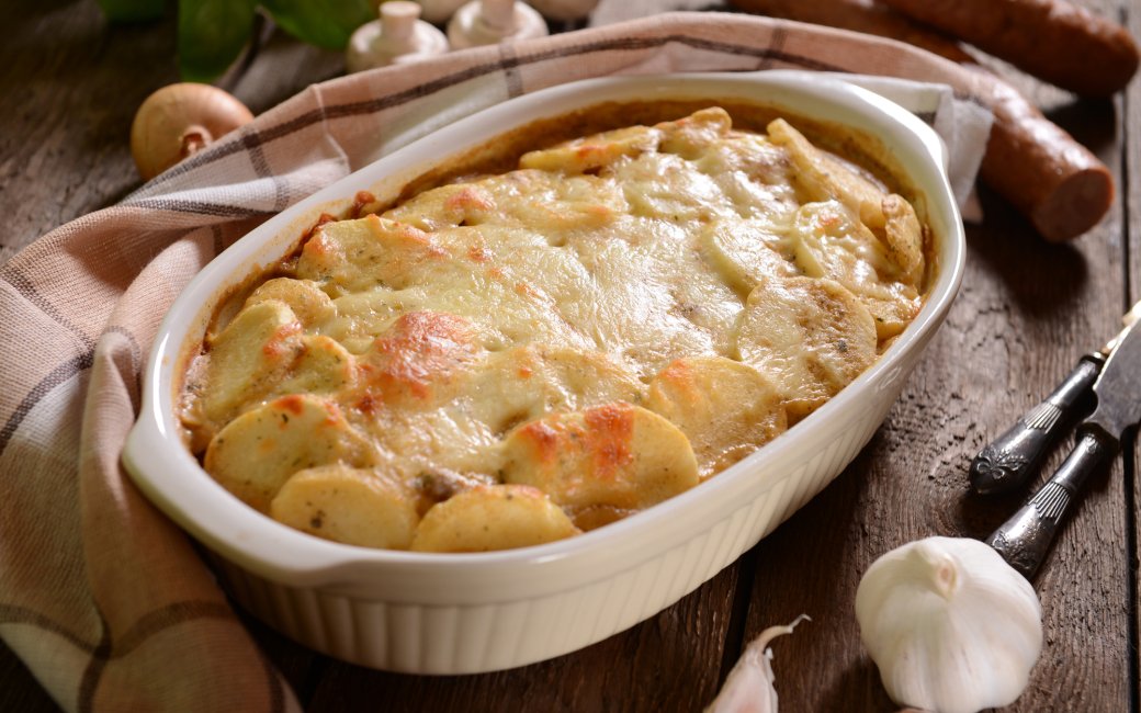 Картопляний гратен з грибами