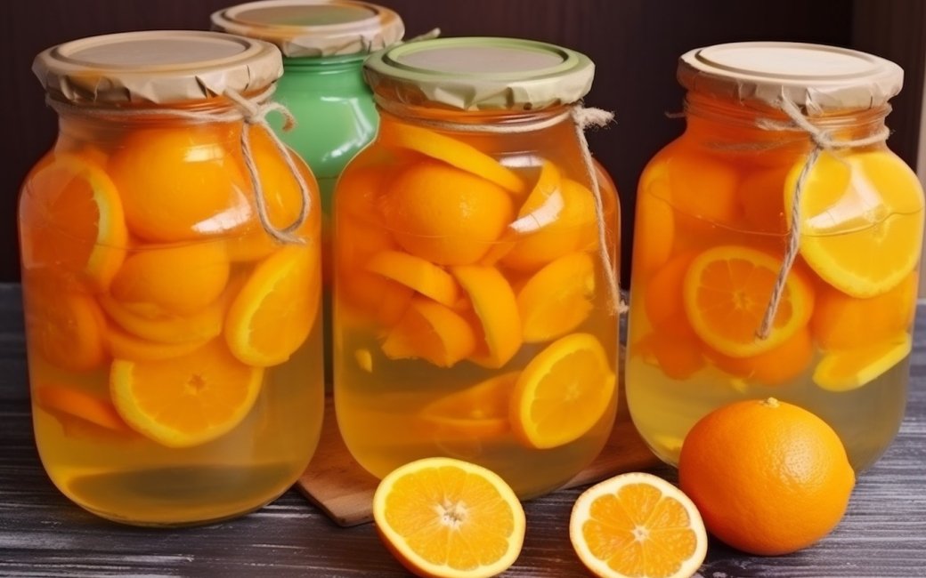 Компот на зиму з дині та цитрусів