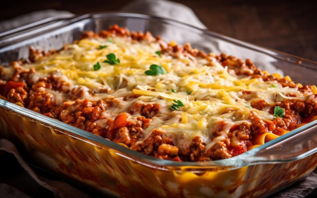 Запіканка з фаршем і тістом філо