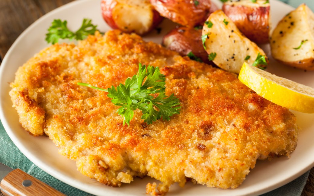 хрустящий куриный шницель