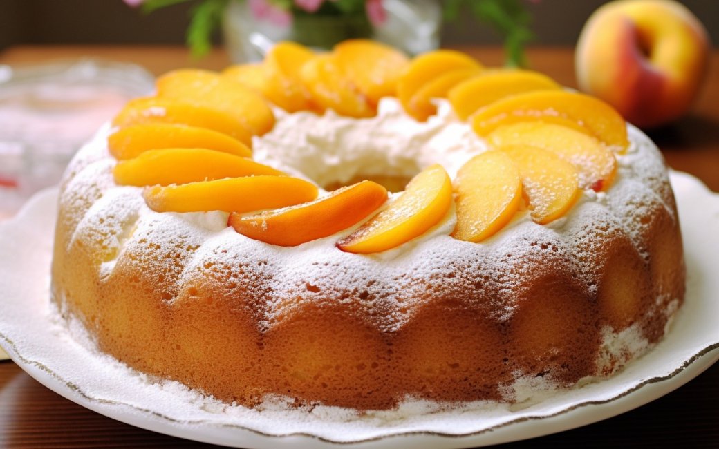 кекс із персиками