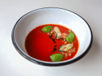 Томатний гаспачо з устрицями