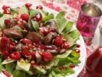 Салат з печінкою, малиною і зеленню