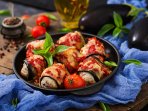 Баклажанові рулетики з м'ясним фаршем