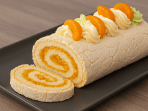 меренговий рулет із мандариновою начинкою