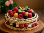 Вафельний торт з ягодами