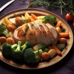 Індичка, запечена із цвітною капустою і броколі