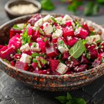 Буряк, фета і кунжут — дуже простий салат!