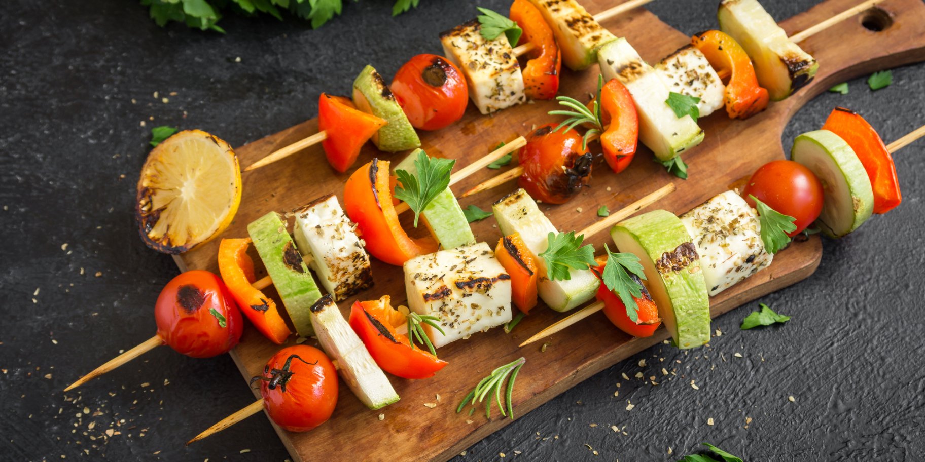 Овочевий шашлик із сиром