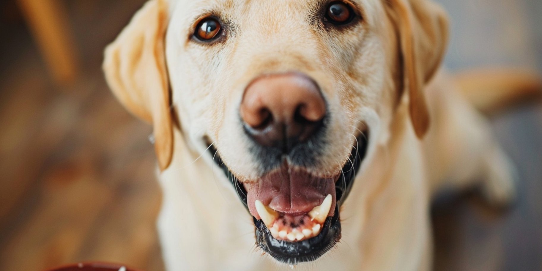 Собака їсть рис