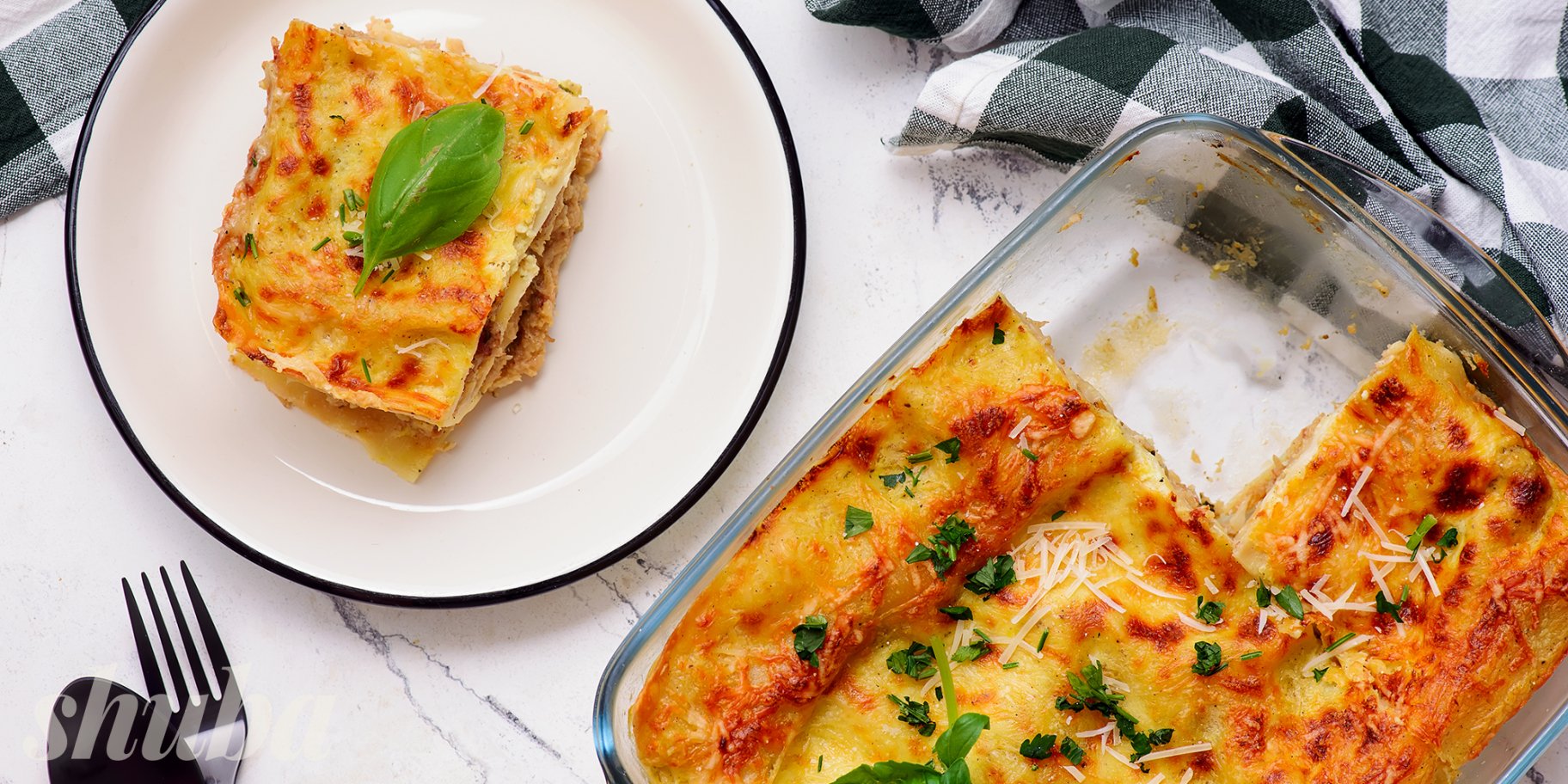 Лазанья с цветной капустой и соусом бешамель