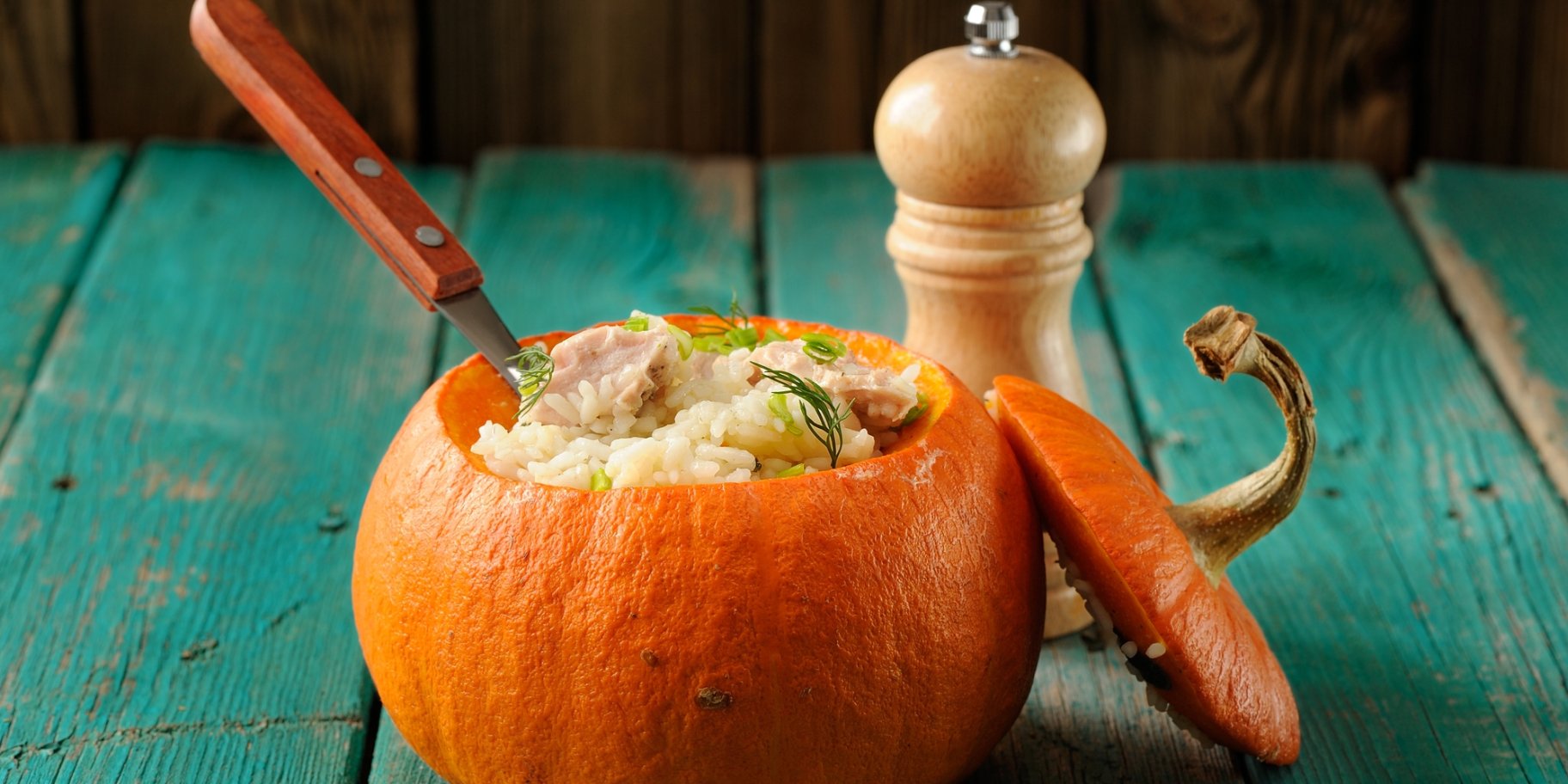 рагу з овочами та м'ясом в гарбузі