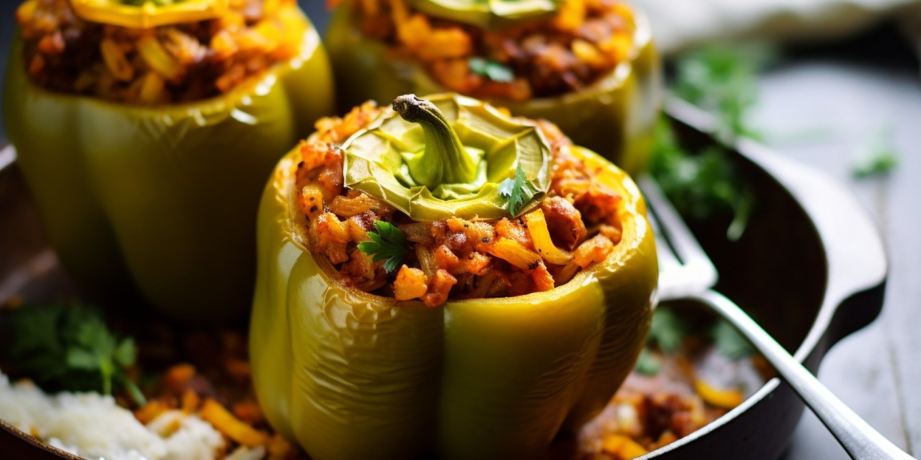 Вегетаріанський перець, фарширований карі