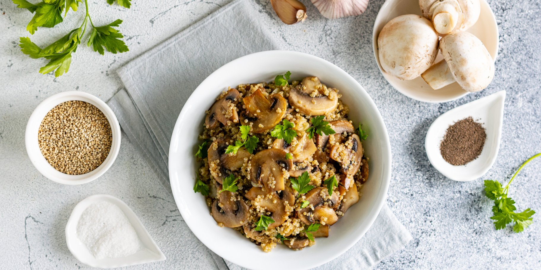 Кіноа зі смаженими грибами