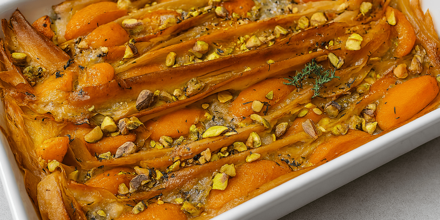 Пиріг з абрикосами з тіста філо