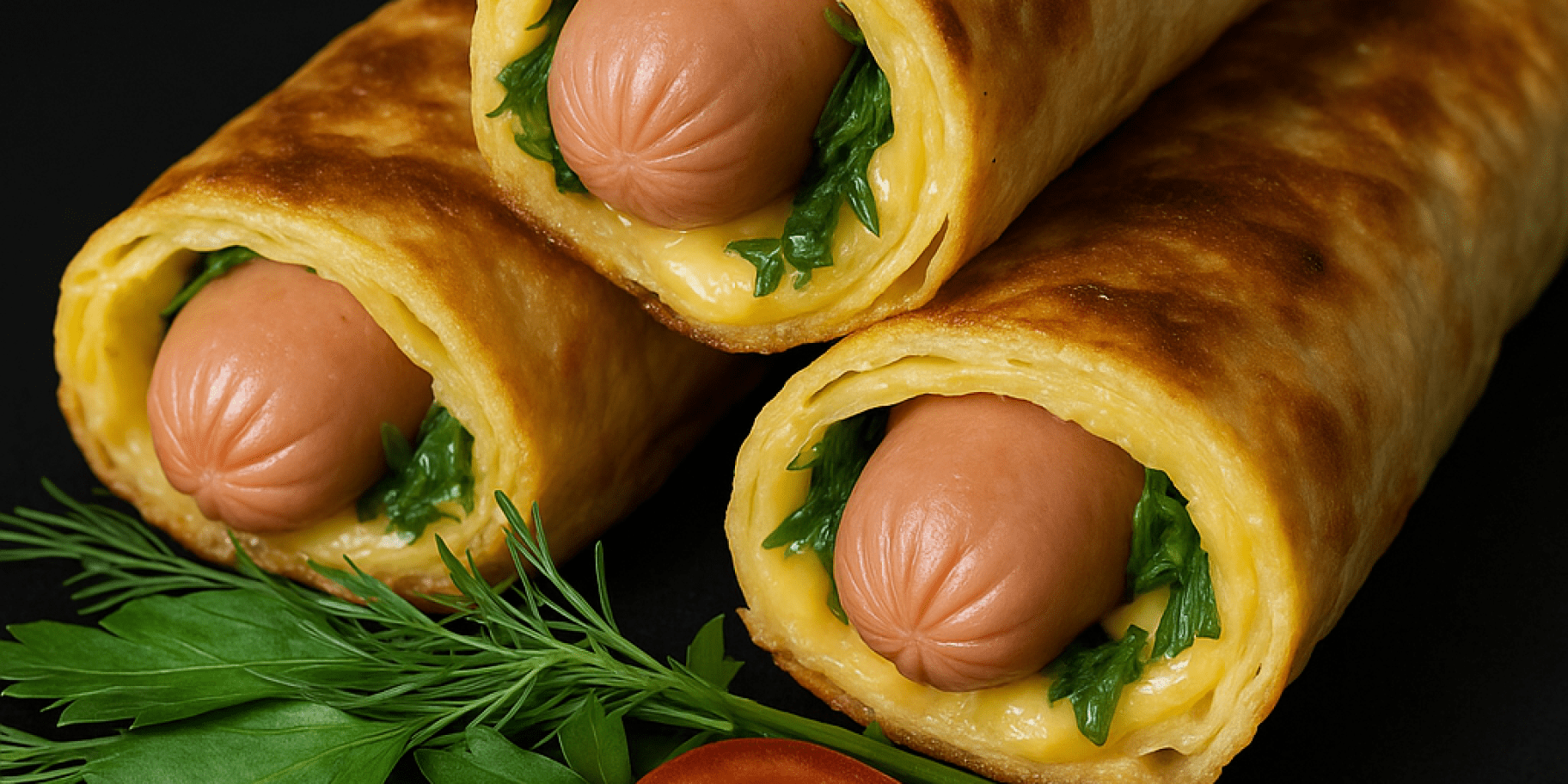 Сосиски із сиром у лаваші