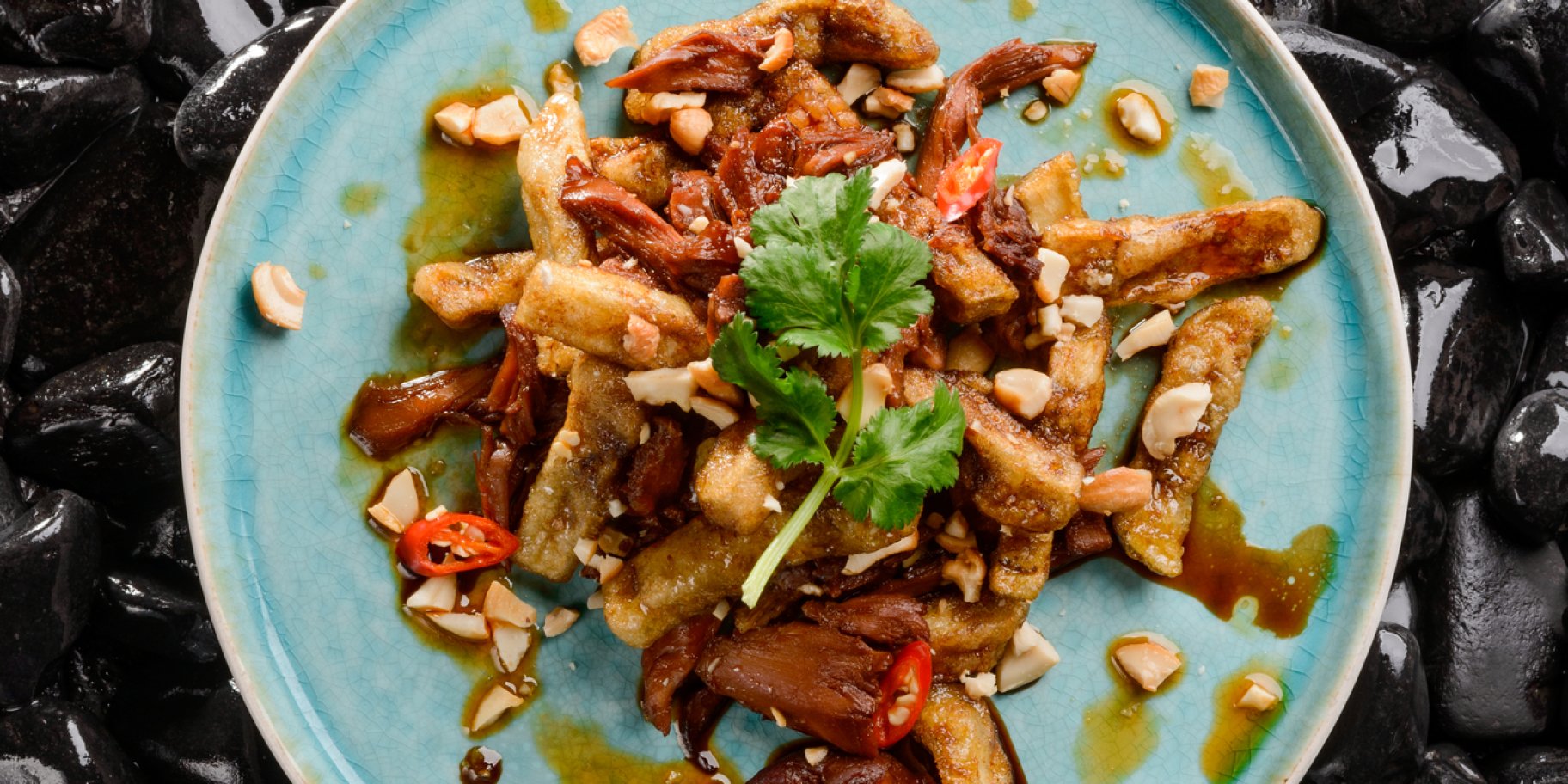 Салат з баклажанами, перцем і куркою