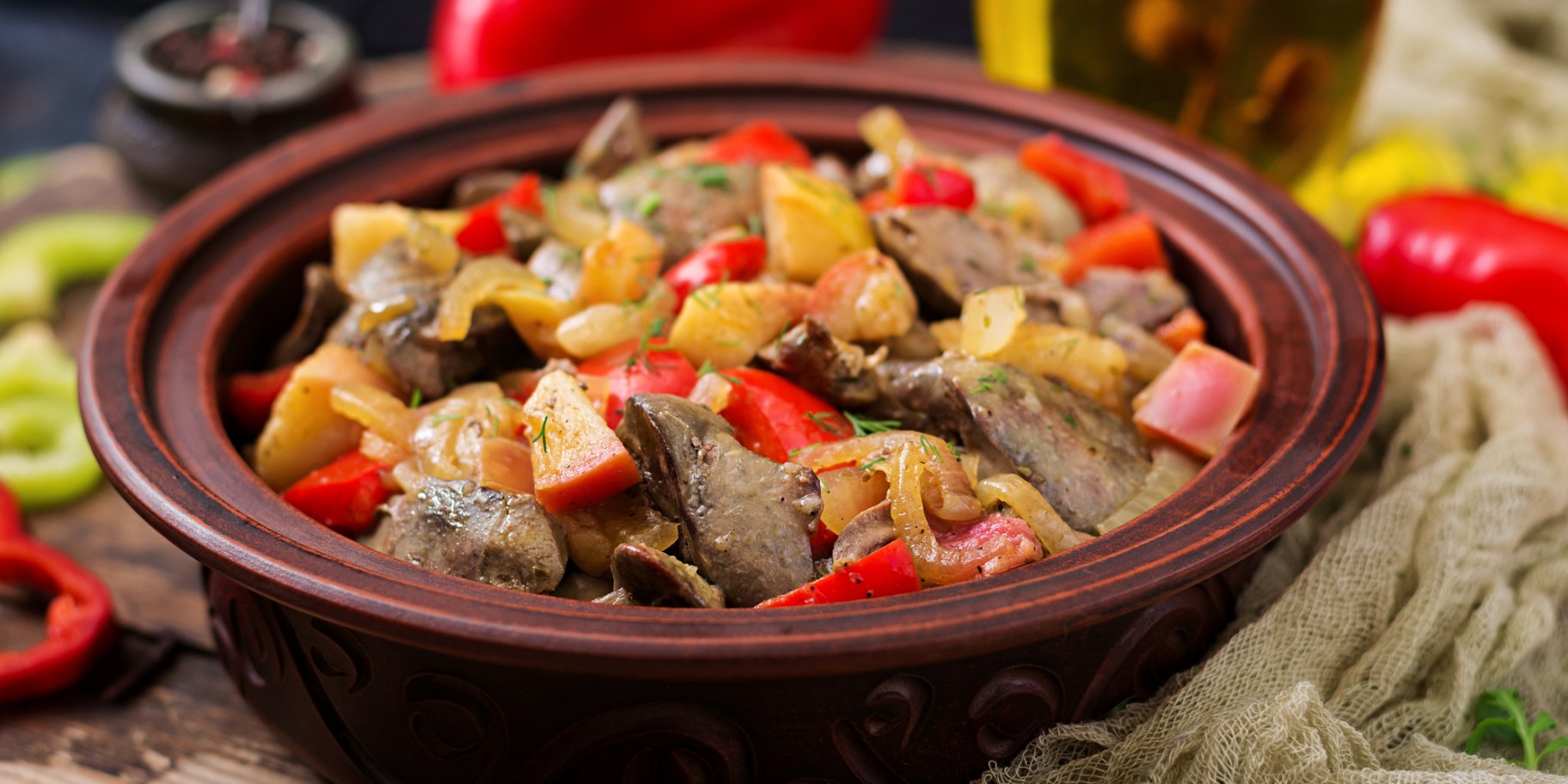 Жаркое с печенью и картофелем