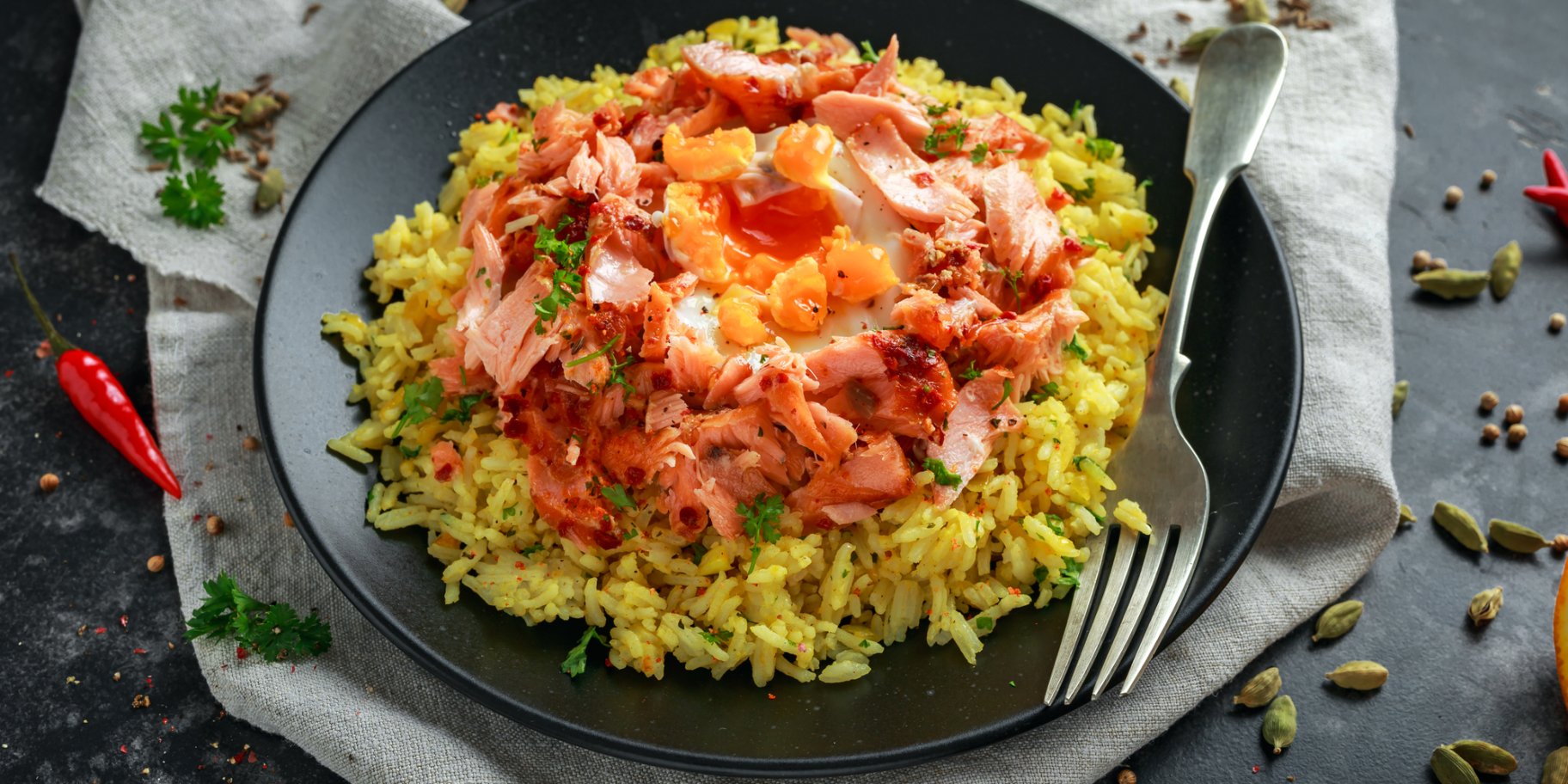 Пряний рис із сочевицею