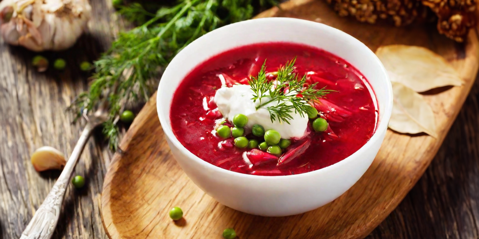 Червоний борщ з горошком