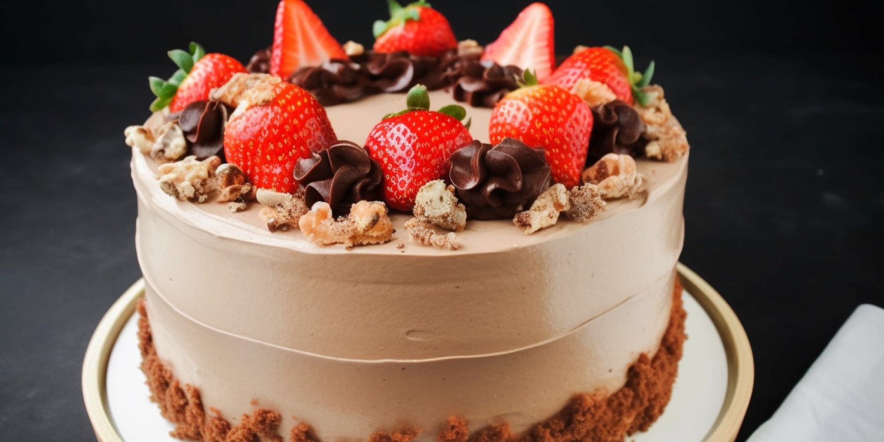 торт с клубникой