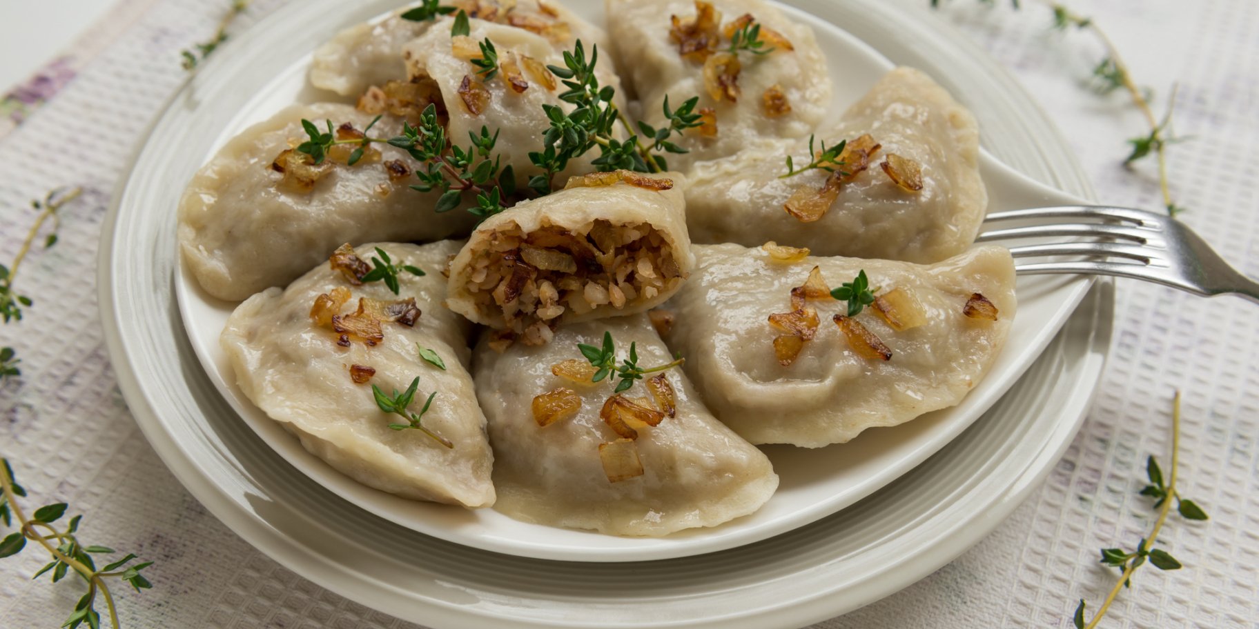 Вареники з гречкою та грибами