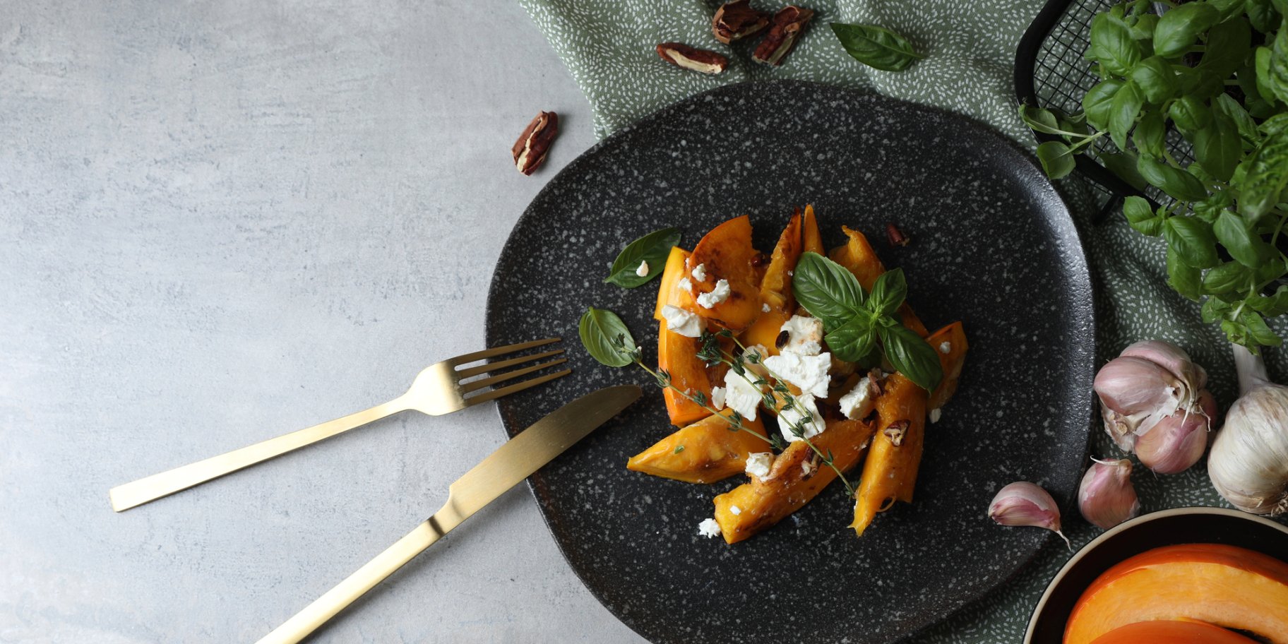 Запеченная тыква с фетой — рецепт