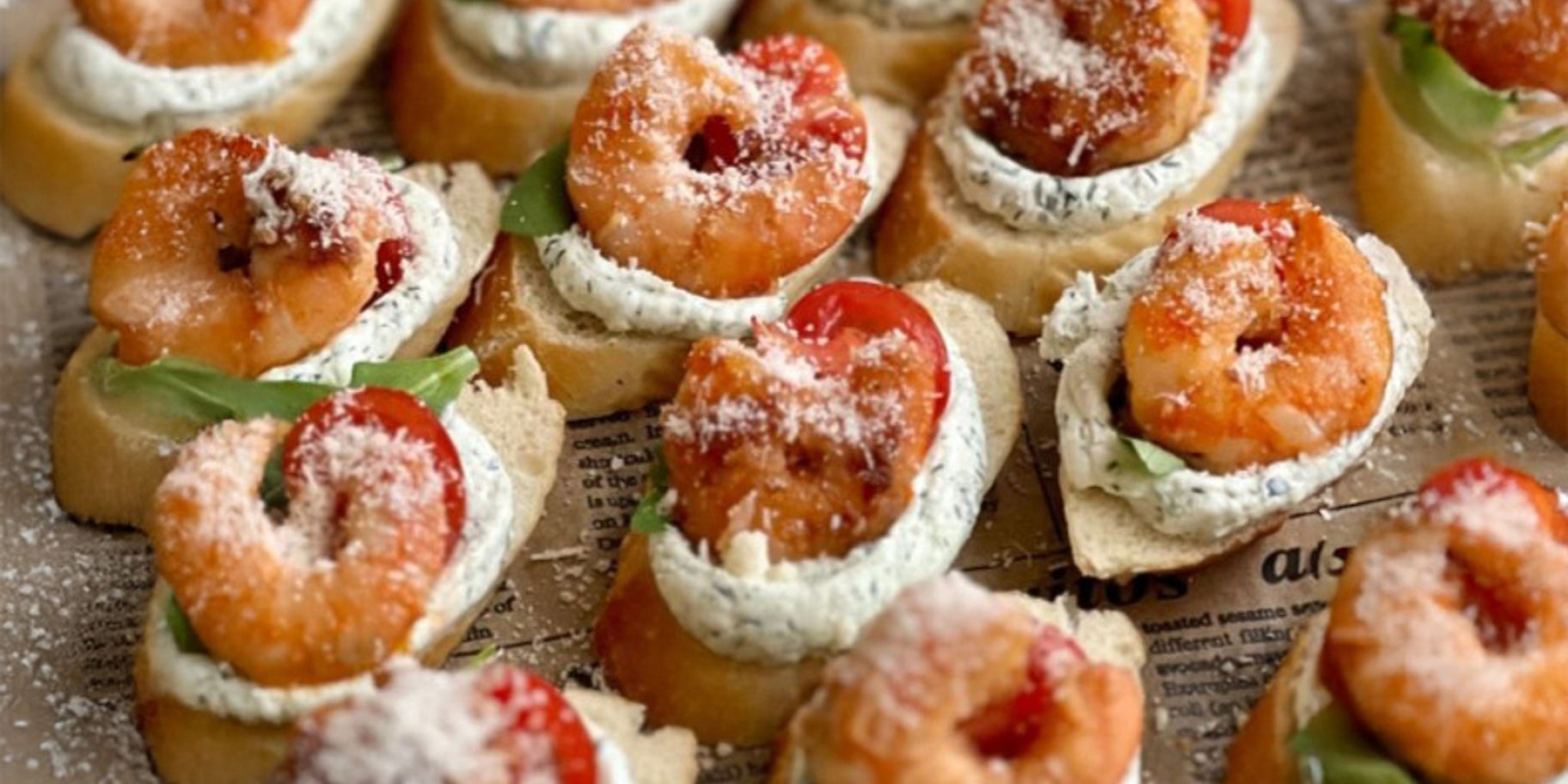 Брускети з креветками