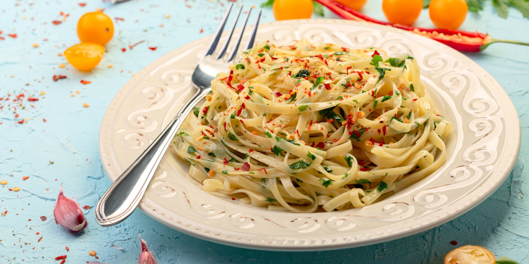 Спагетти с чесноком