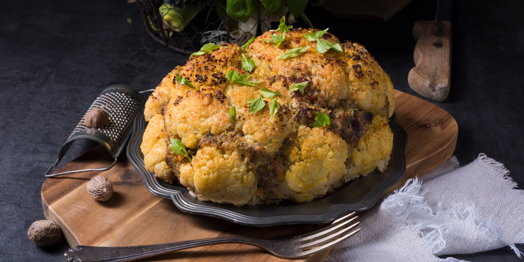 Цвітна капуста з м'ясним фаршем