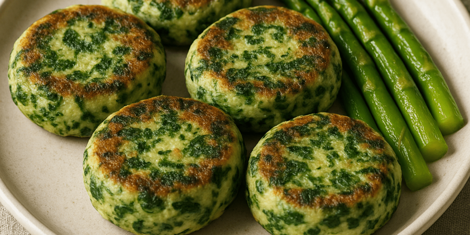 Сирники зі шпинатом і спаржею