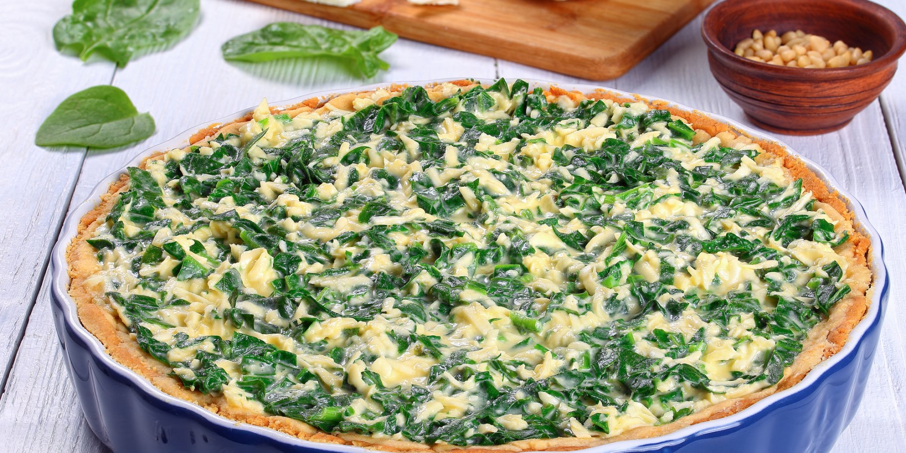 Пирог с рисом и шпинатом.