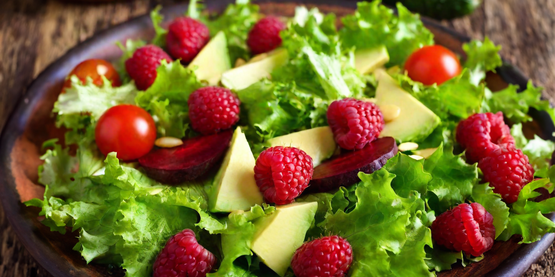 Салат з малиною, авокадо і буряком