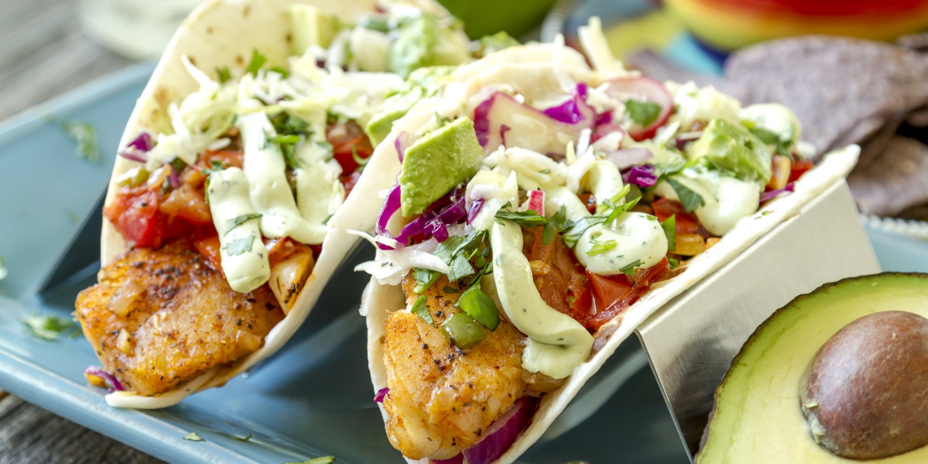 Тако с рыбой и овощами