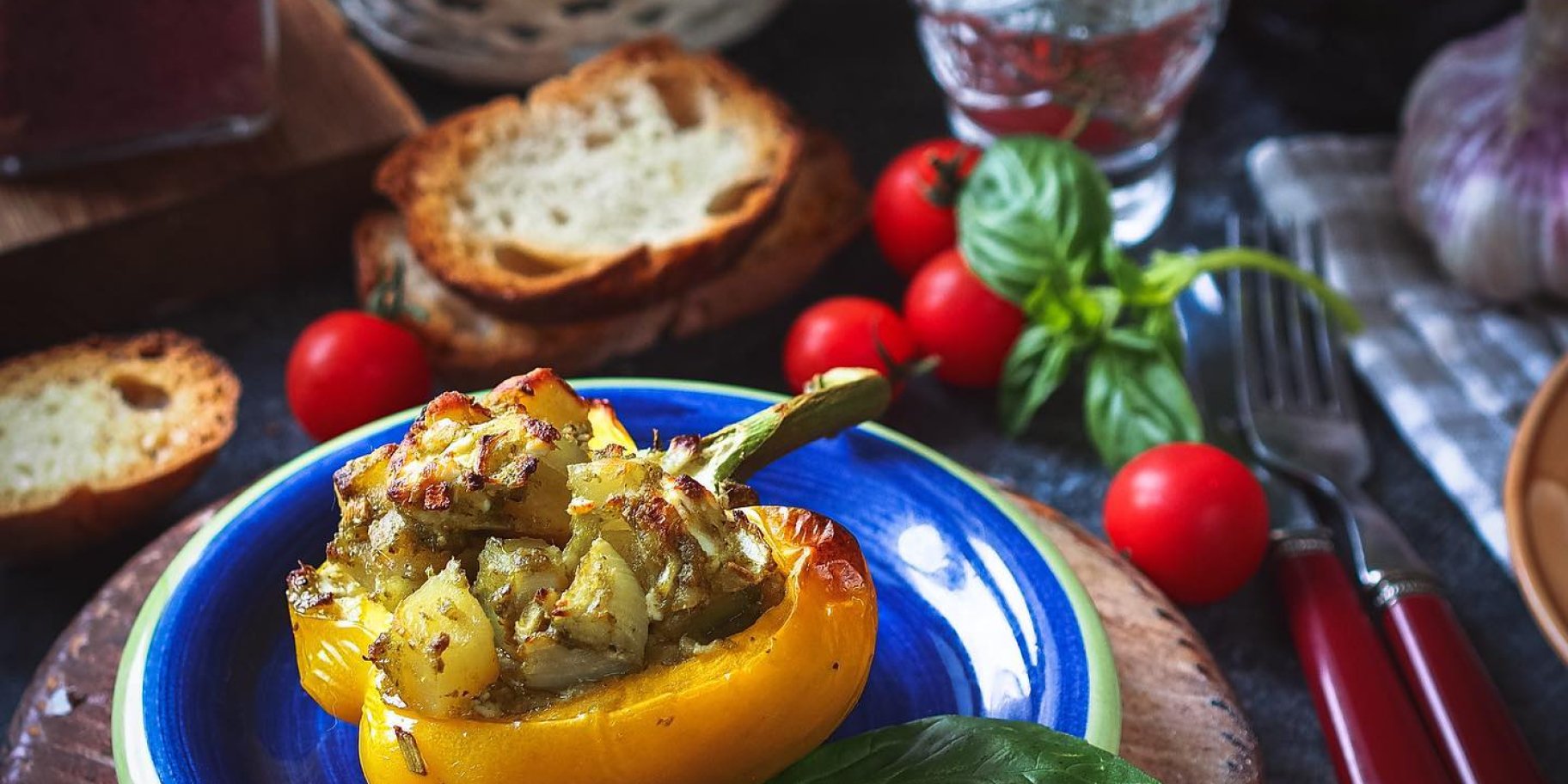 перці з фетою та песто