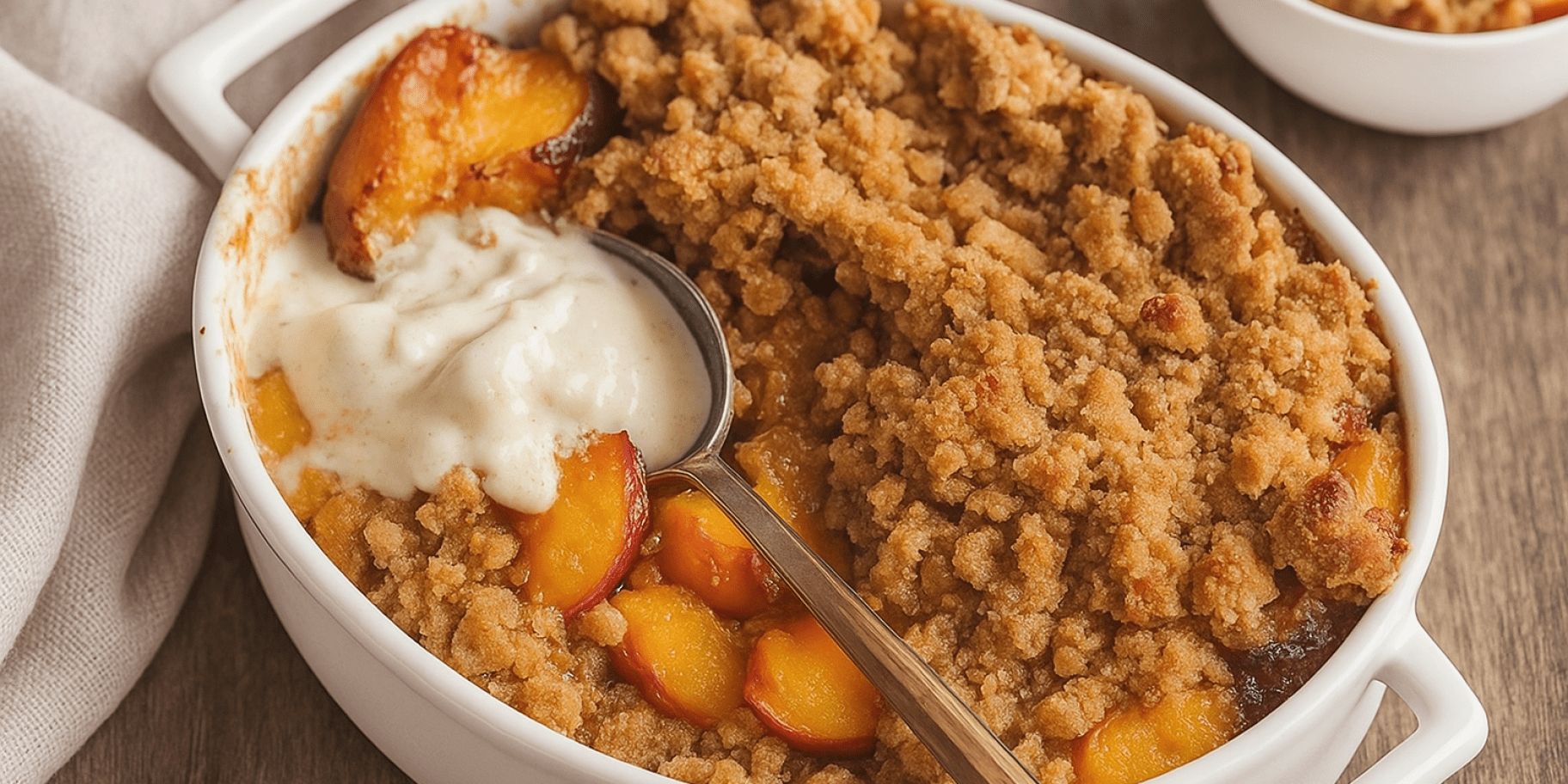 Запечені персики з вівсяними пластівцями