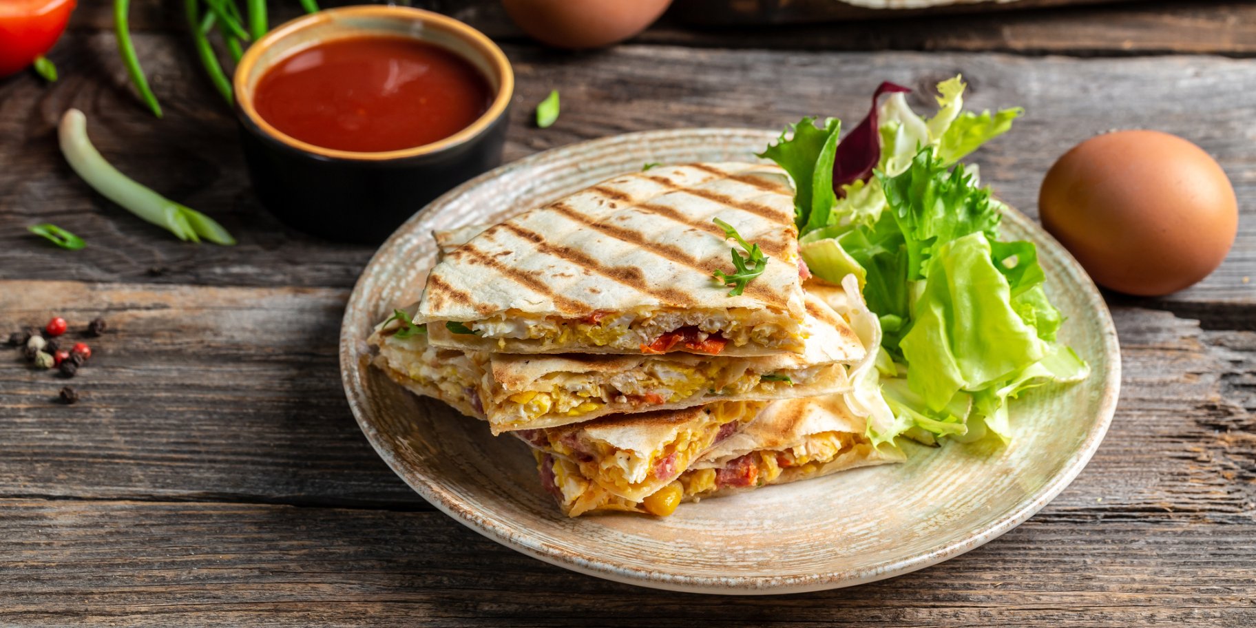 кесадилья с ветчиной