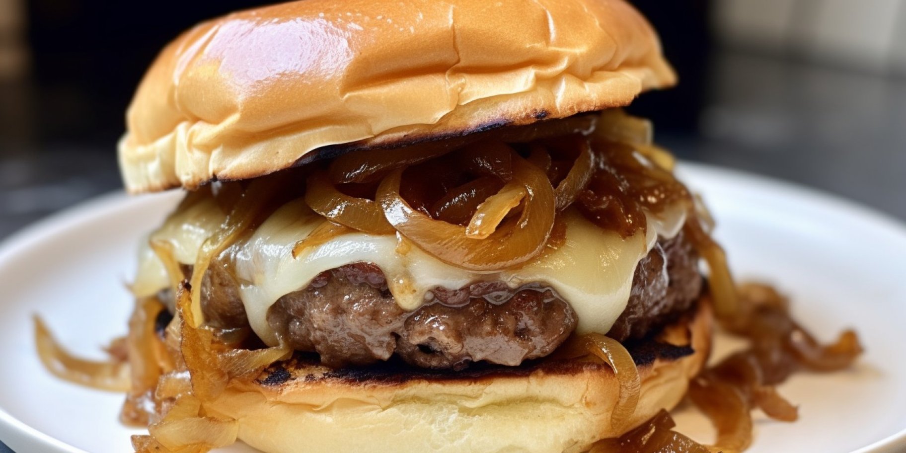 Бургер с карамелизированным луком