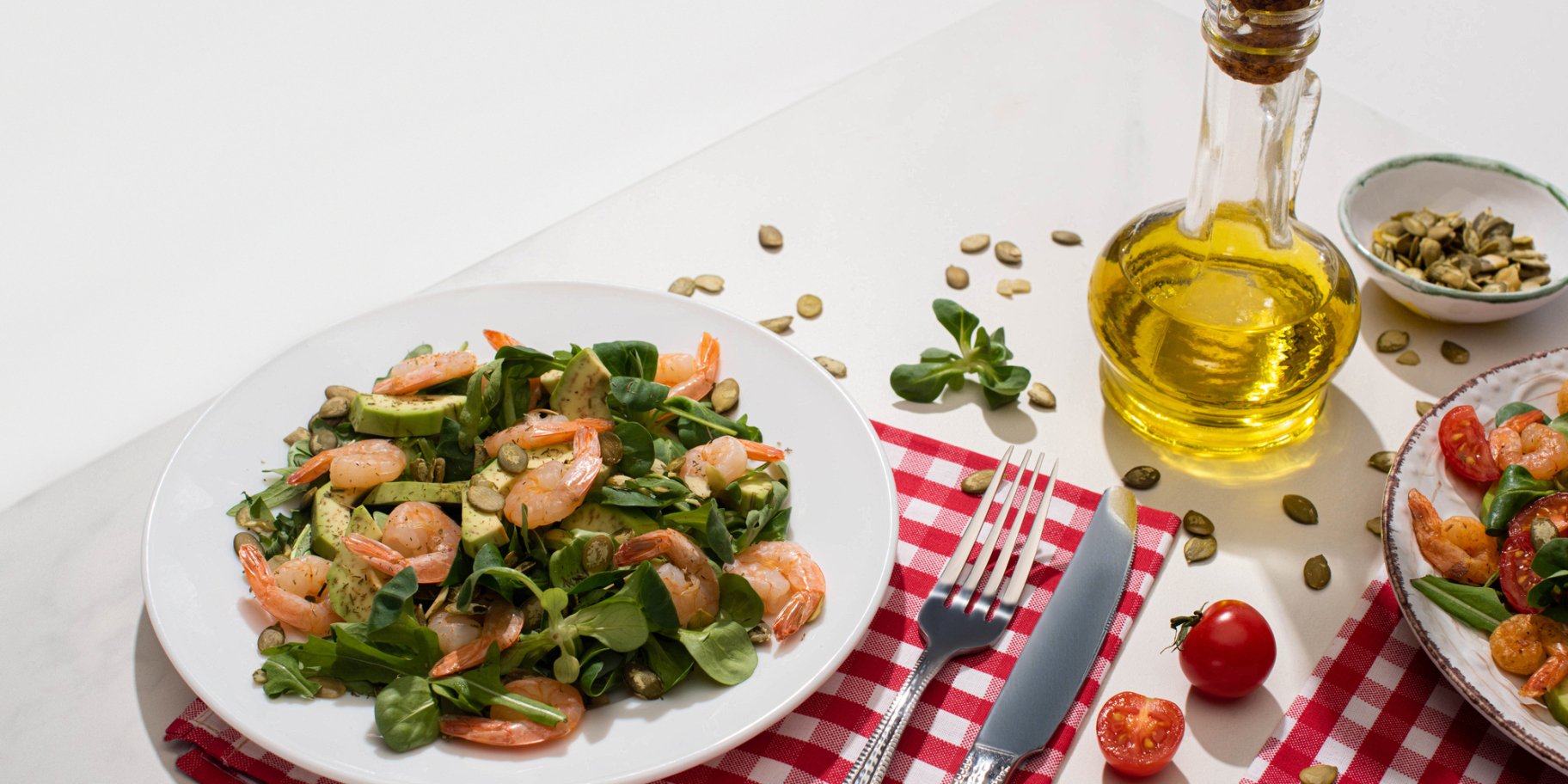 Салат с креветками