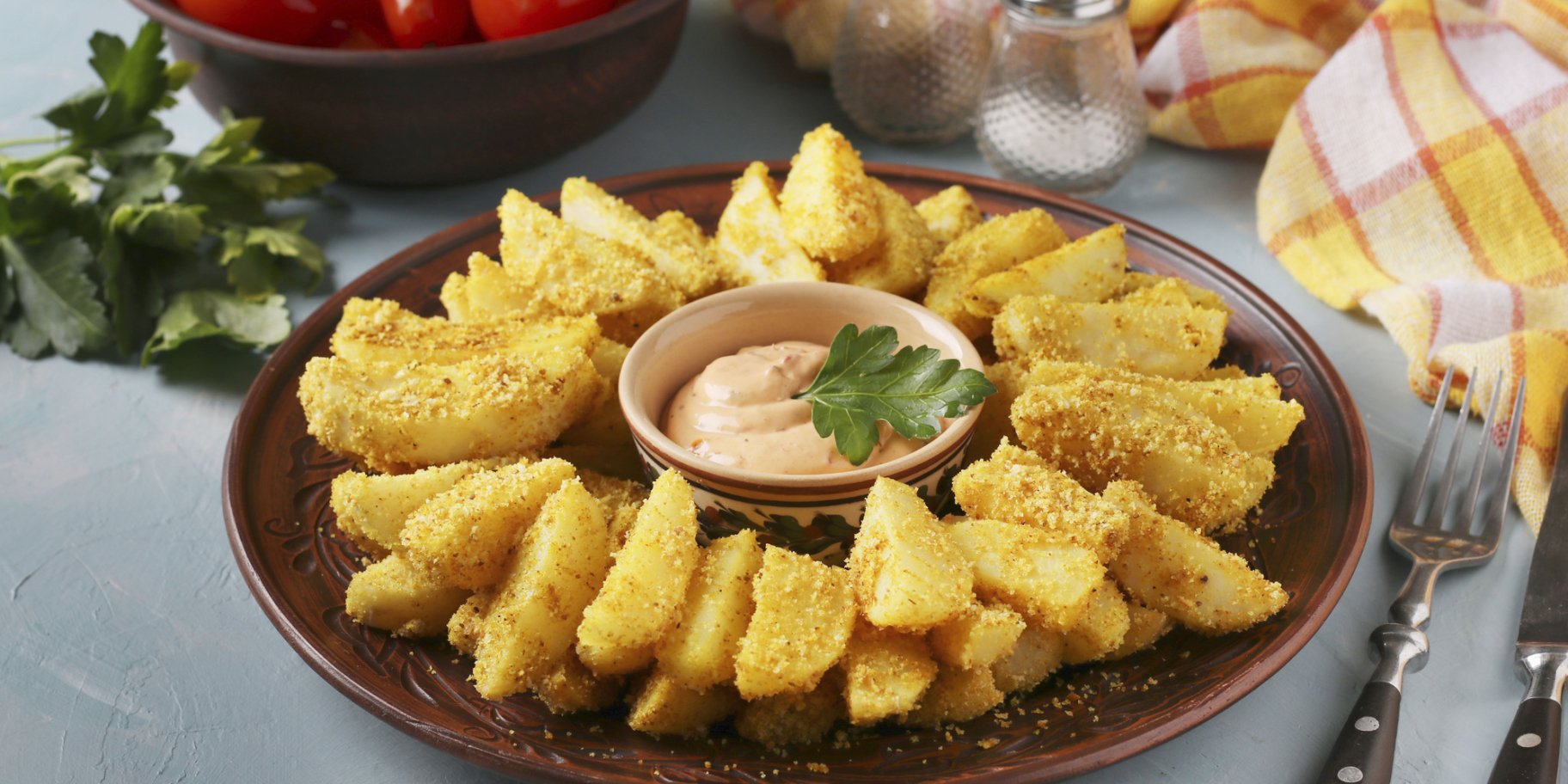 Запеченный картофель в панировке