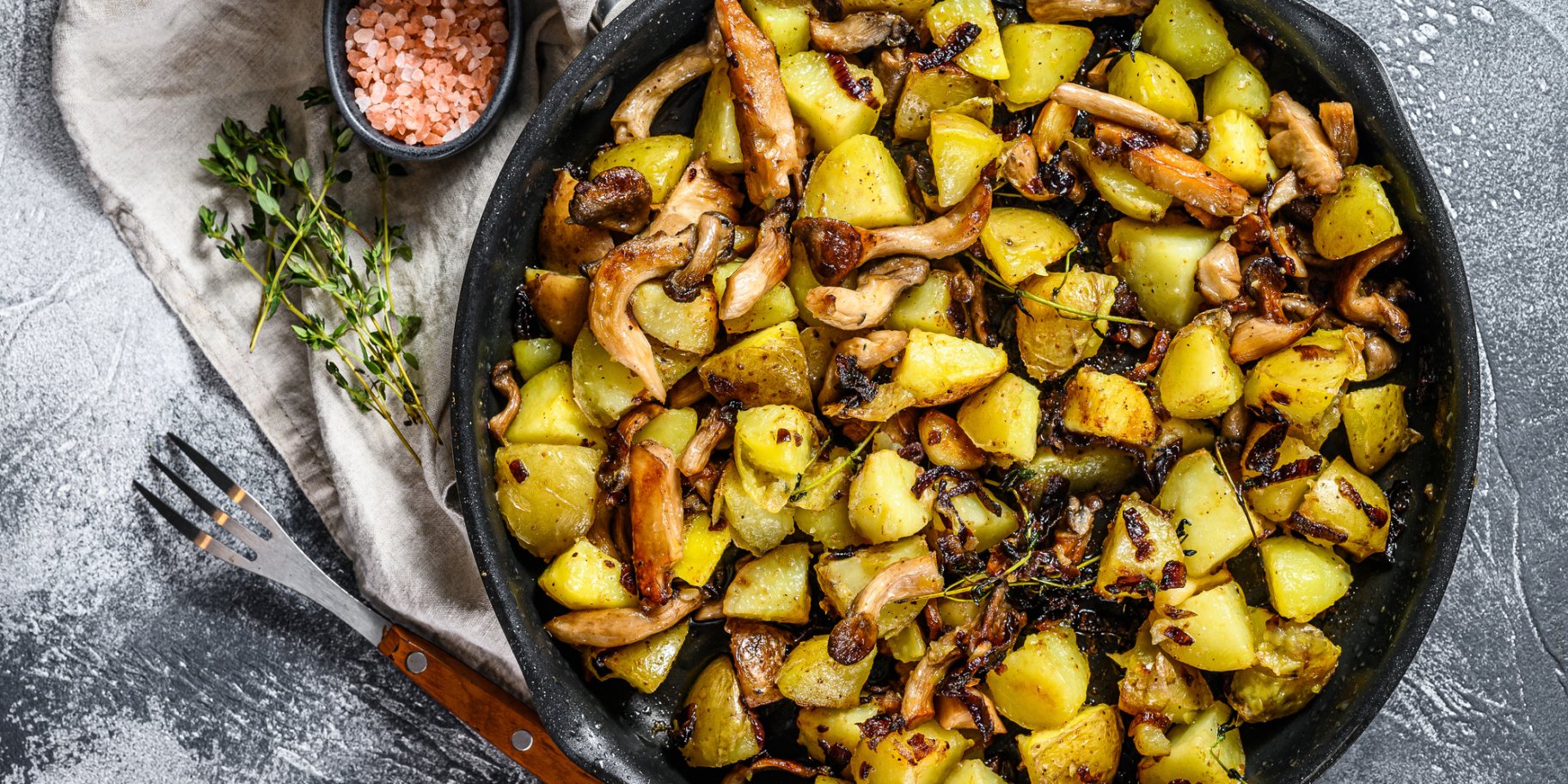 Картопляна смаженина з гливами і грудинкою