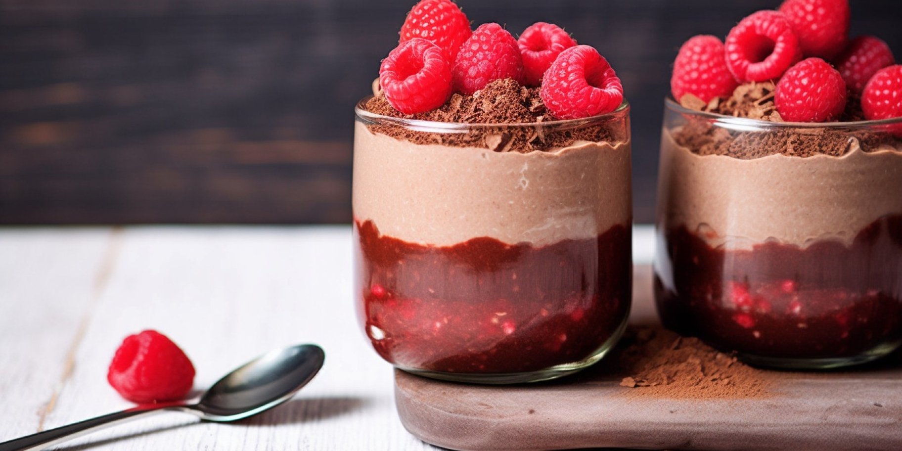 Мус з малиною і шоколадом