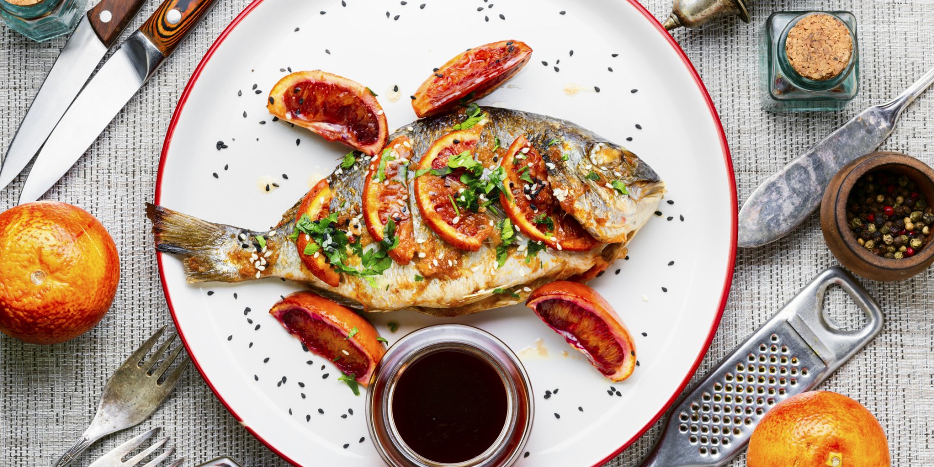 Запеченное дорадо с цитрусами