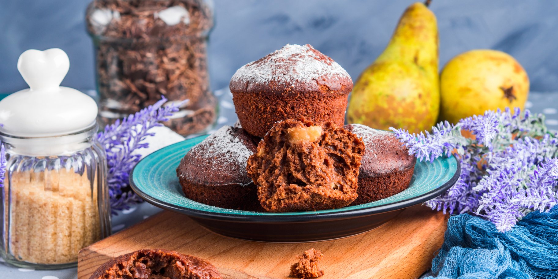 Шоколадно-грушевые мафины