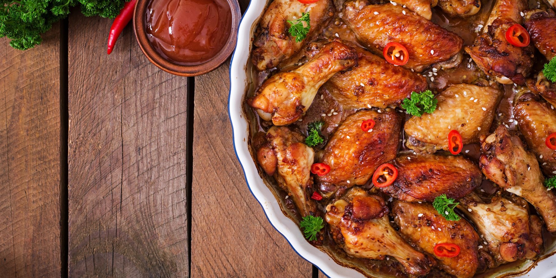 Запечені крильця теріякі