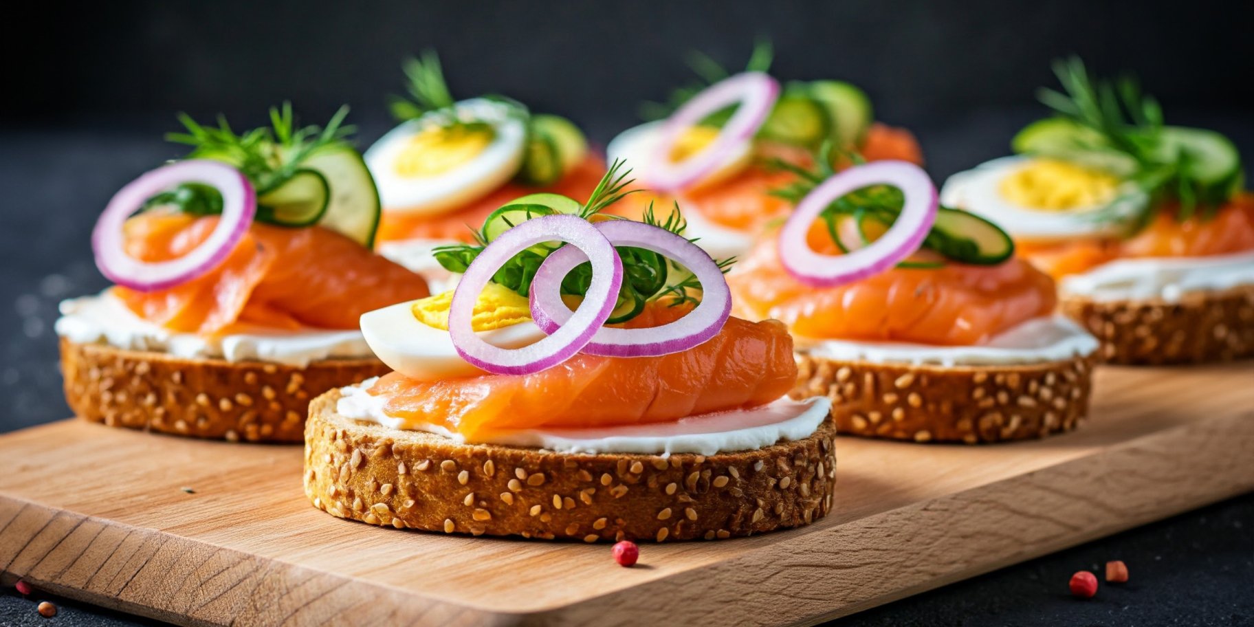 Тост з фореллю і маринованою цибулею