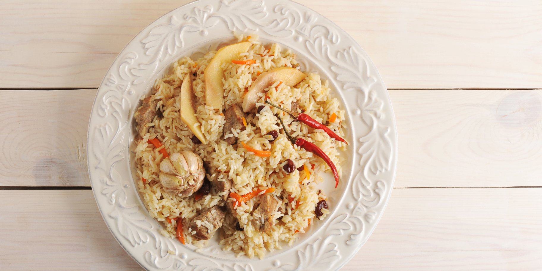 Узбекский плов с айвой